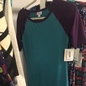 New Xs Julia Dress purple and teal